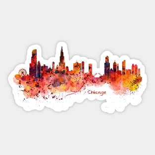 Chicago watercolor skyline Sticker